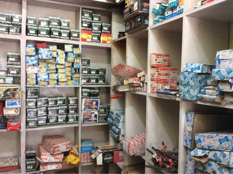 Bearings and Industrial Hardware Inventory Shelves